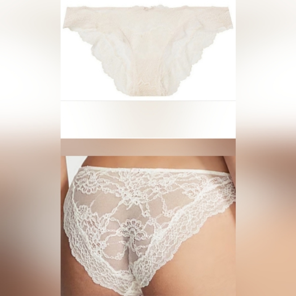 XXL Victoria's Secret Lace Cheekini Panty Coconut White